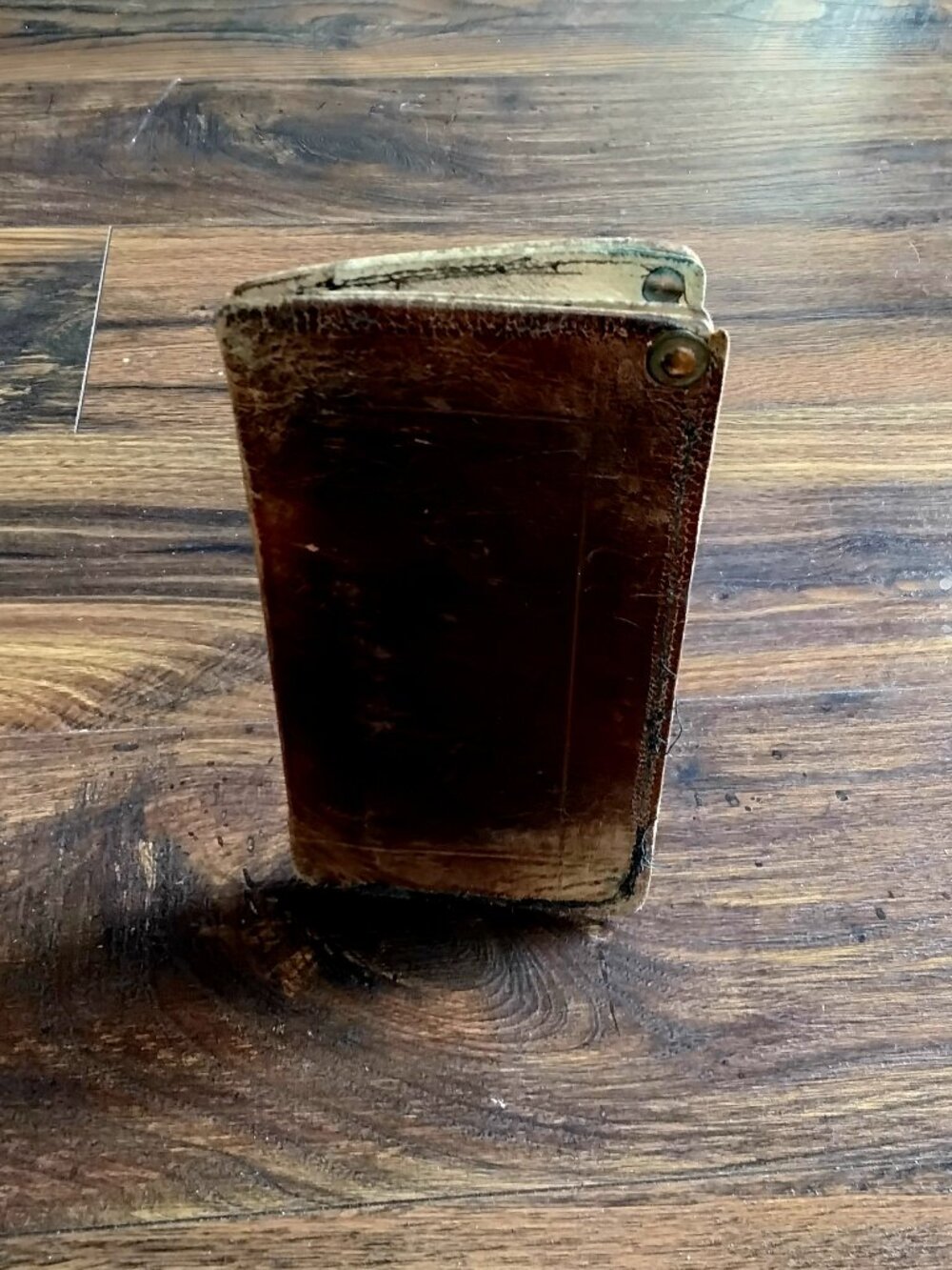 Antique Brown Leather Wallet Billfold for Money, Passport, etc...